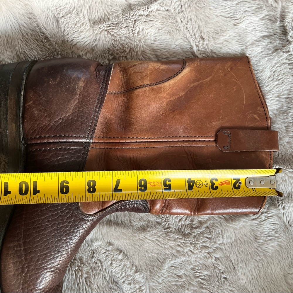 Vasque Two-Tone Brown Leather Western Pull-On Boots - Picture 12 of 13